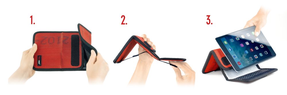 In 3 Schritten zum Aufsteller: Tablet Tasche Rob